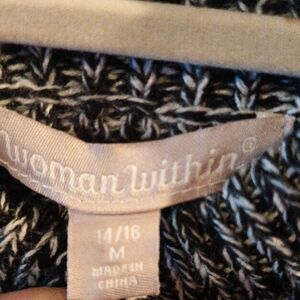 FINAL PRICE Woman Within Monochrome Knit Sweater Coat Medium